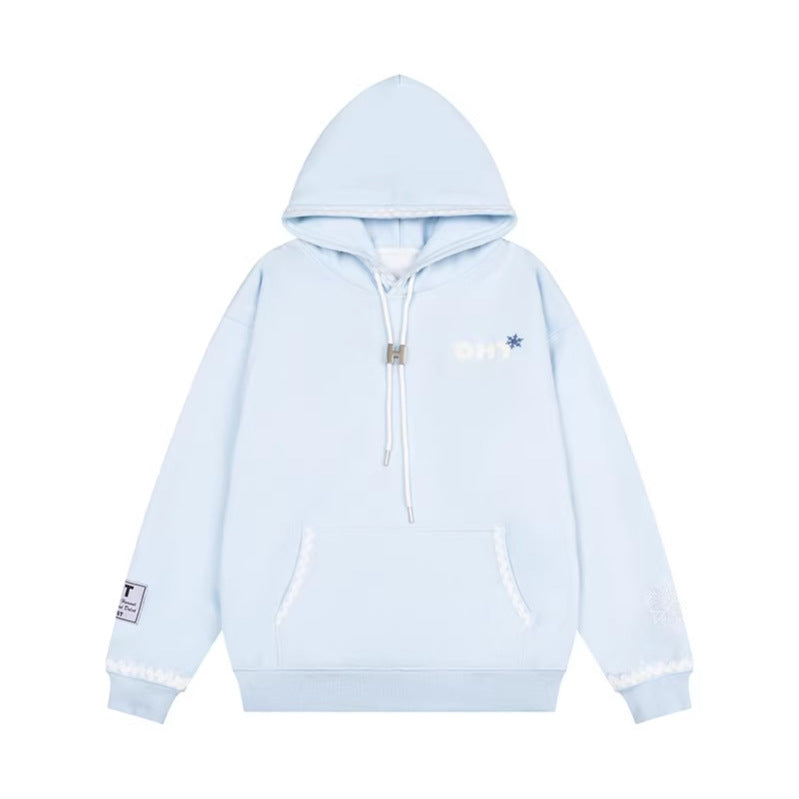 Hoodie Casual Loose Fleece Sweatshirt with Hood Couple Streetwear Top