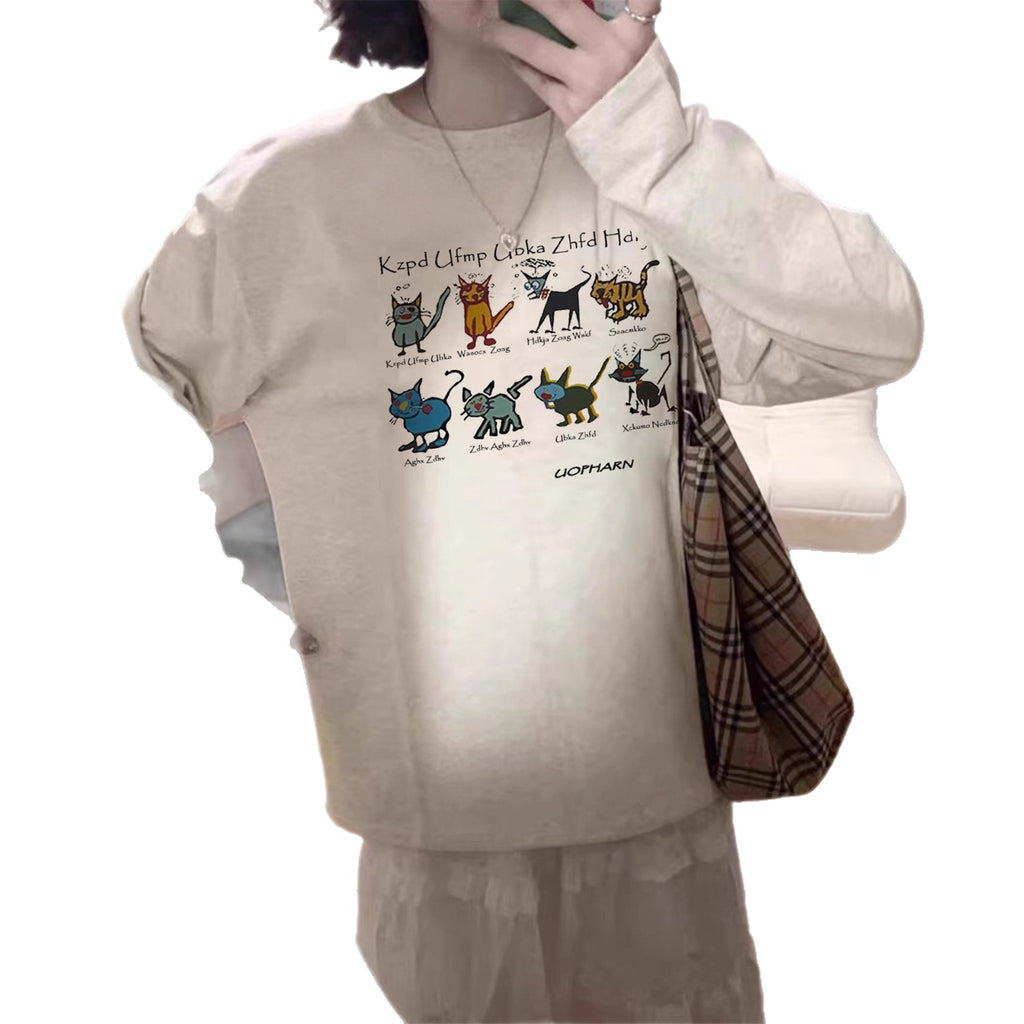 Chic Cotton Long Sleeve T-Shirt for Women,Casual Streetwear Style