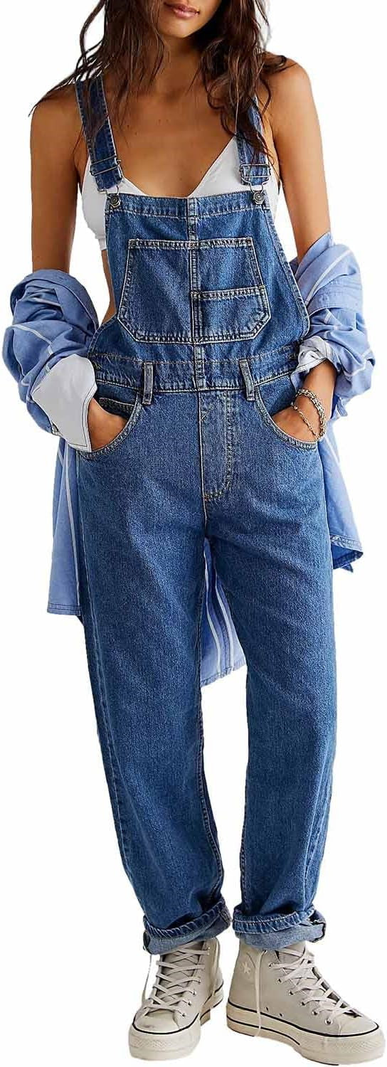 Women’s Washed Denim Dungarees