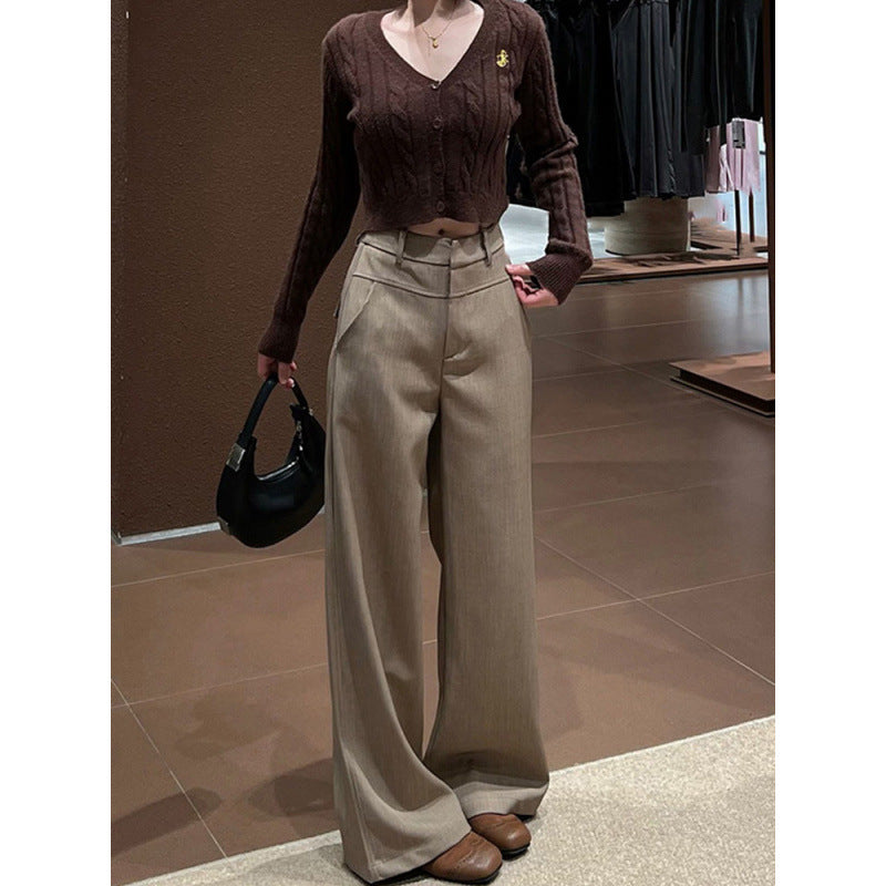 Dark Khaki Linen Tailored Trousers