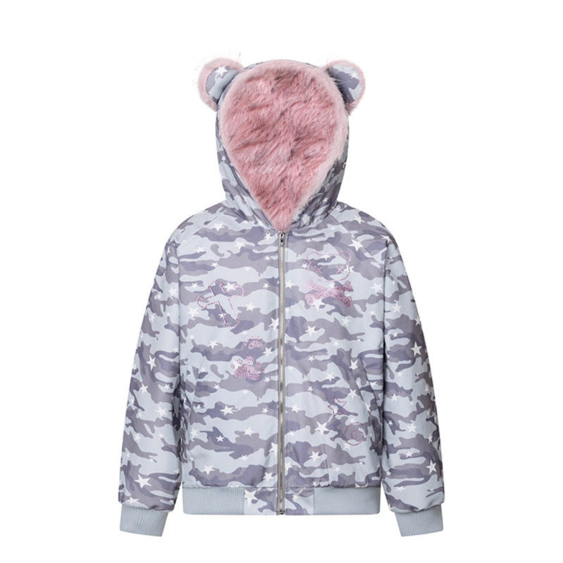 Cute Starry Bear Hooded Jacket