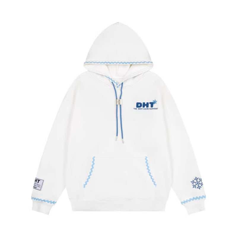 Hoodie Casual Loose Fleece Sweatshirt with Hood Couple Streetwear Top