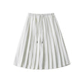 Streetwear High-Waisted Elastic Drawstring Mid-Length Pleated Skirt for Women