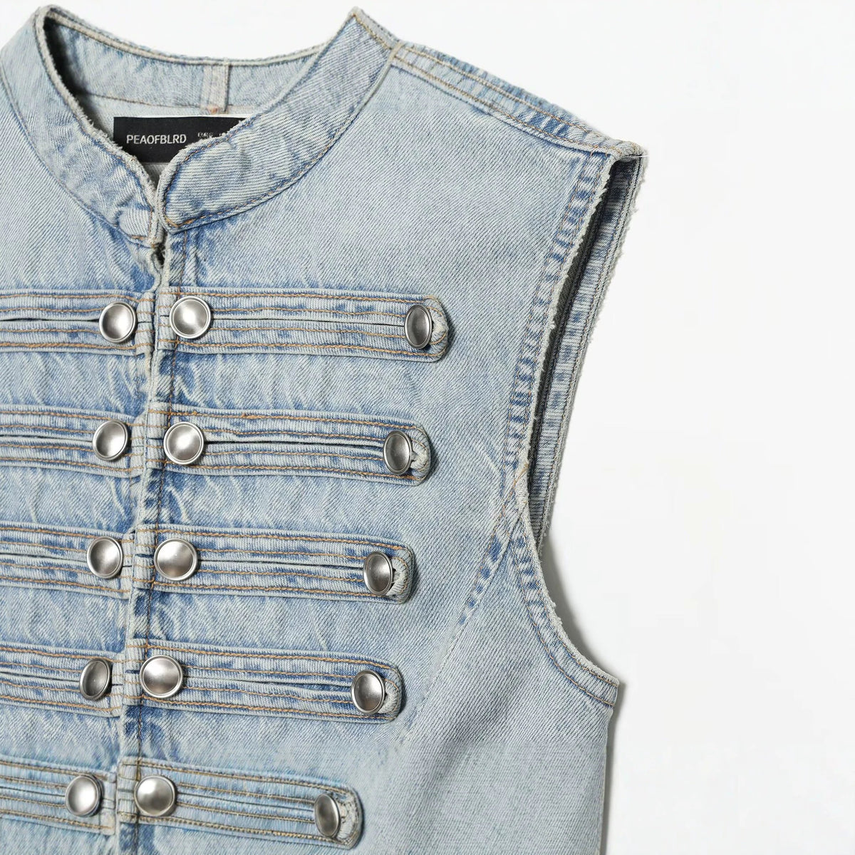 Knot Button-Up Denim Vest