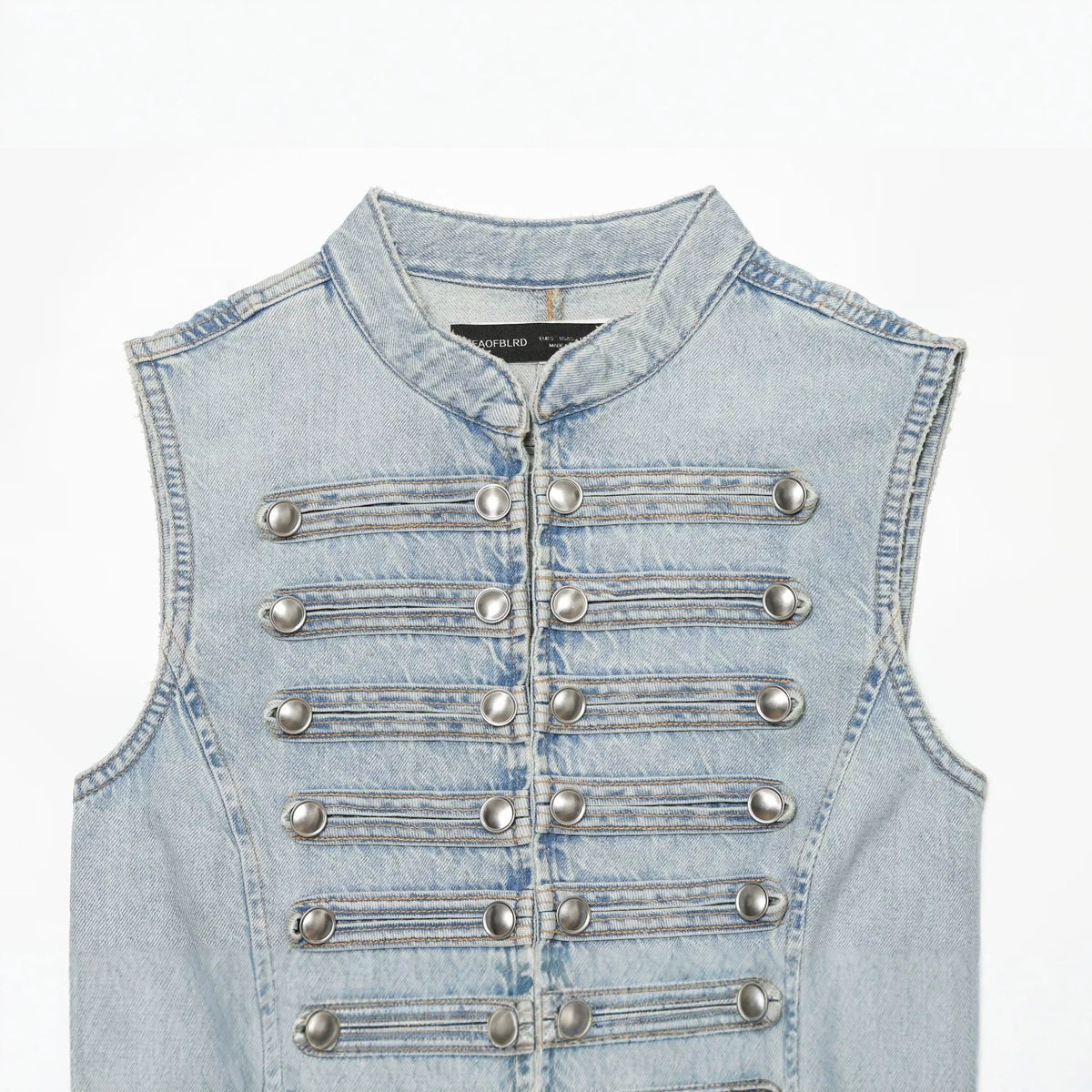Knot Button-Up Denim Vest