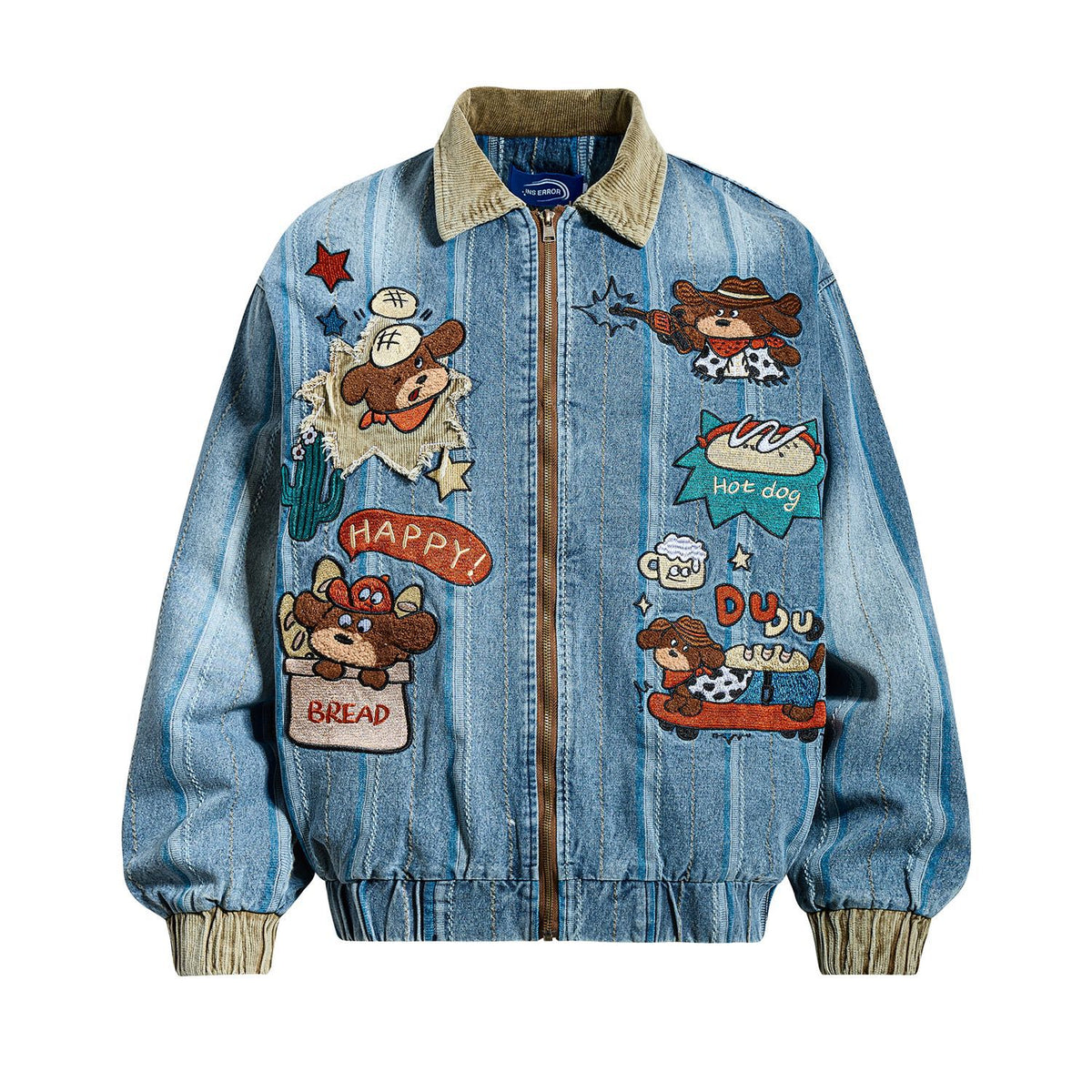 Embroidered Stripe Denim Jacket