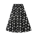 High Waist Oil Painting Green Floral A-Line Skirt Female Summer Skirt Floral Skirt Pleated Skirt Half Skirt Long Skirt