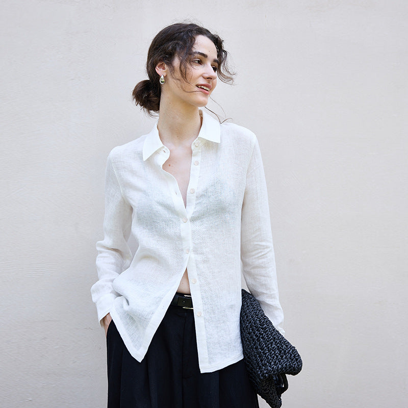 Loose Slightly Transparent Linen Shirt