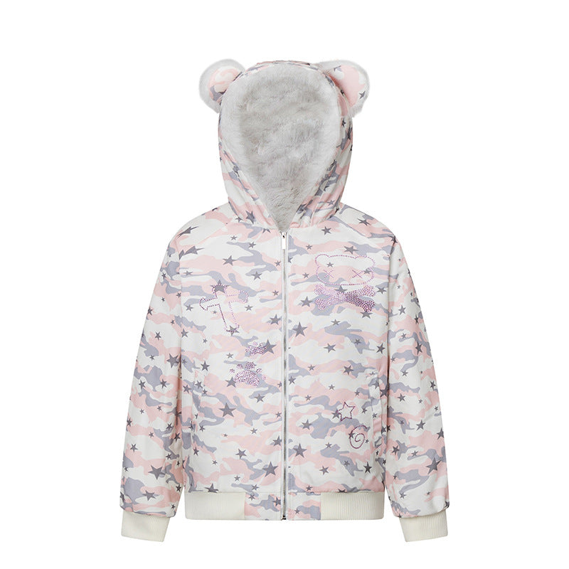 Cute Starry Bear Hooded Jacket