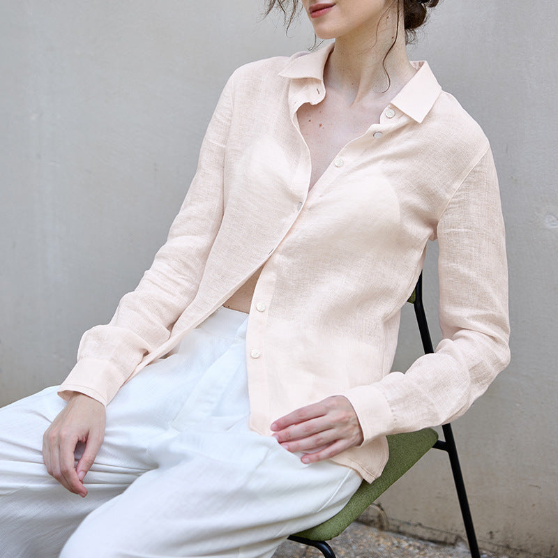 Loose Slightly Transparent Linen Shirt