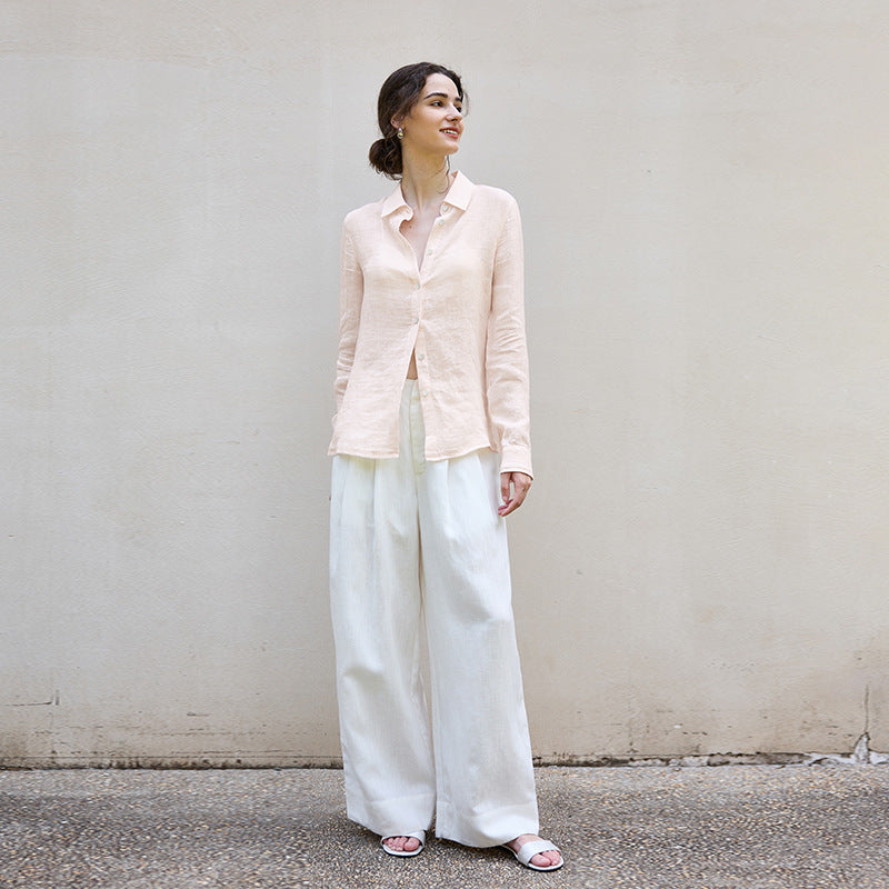 Loose Slightly Transparent Linen Shirt