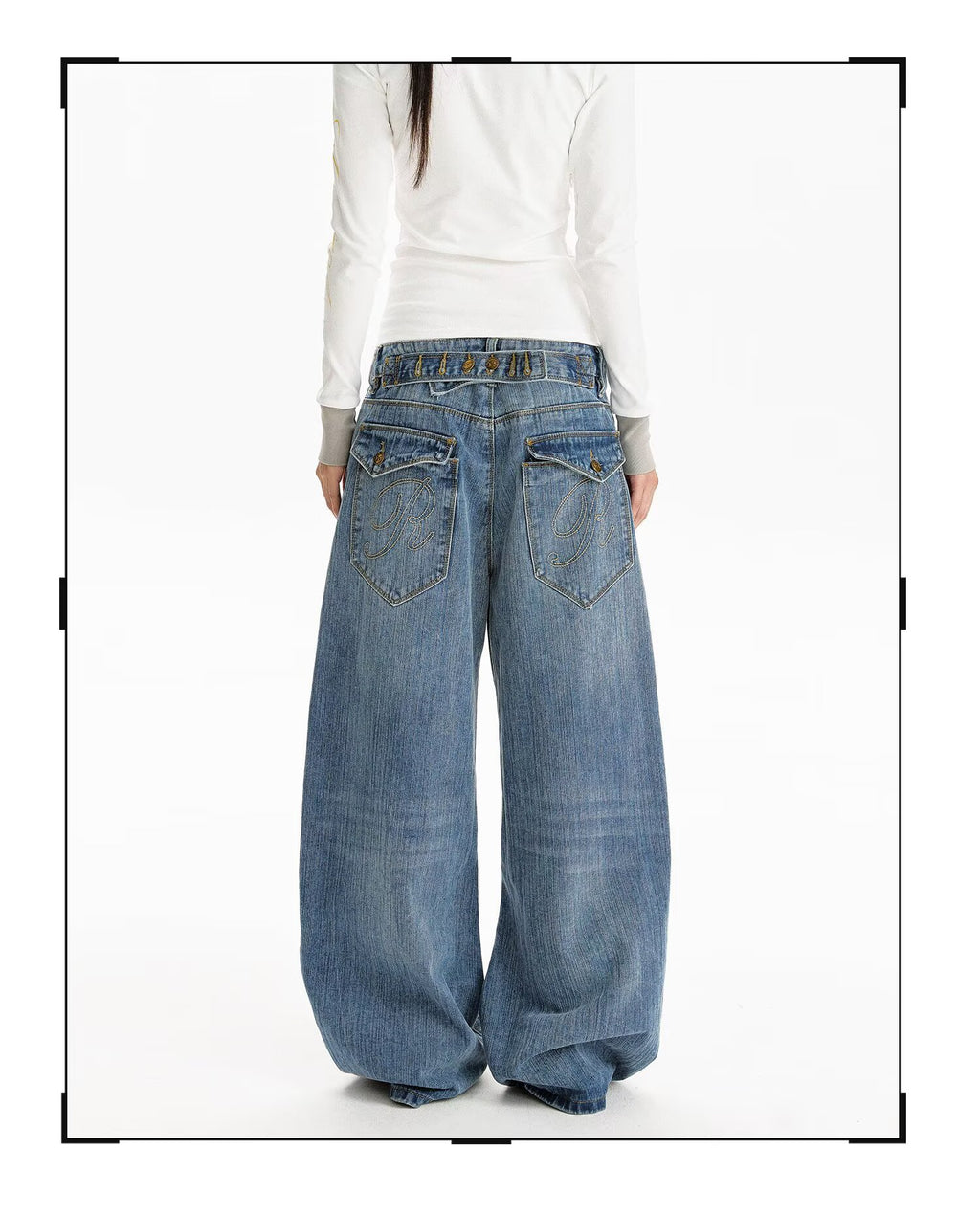 Streetwear Style Loose Fit  Aesthetic Minimalist Denim Pants