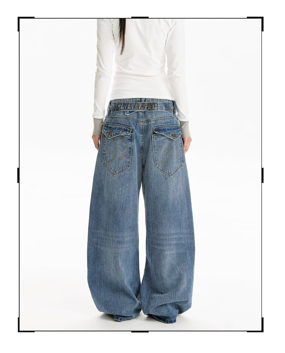 Streetwear Style Loose Fit  Aesthetic Minimalist Denim Pants