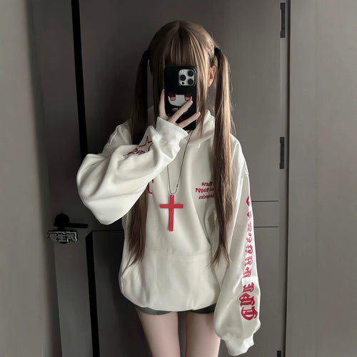 Embroidered Fleece Streetwear Hoodie