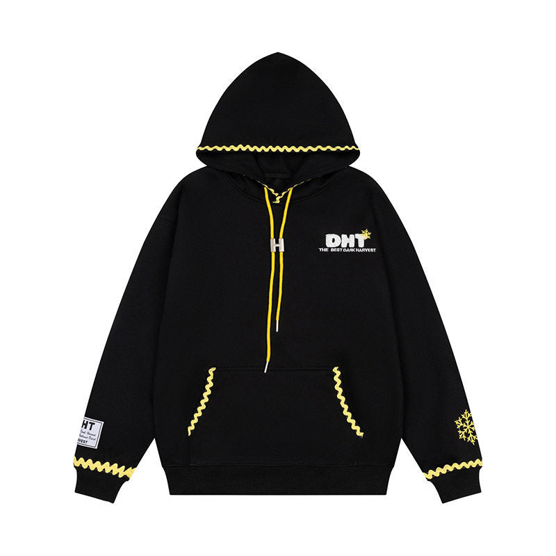 Hoodie Casual Loose Fleece Sweatshirt with Hood Couple Streetwear Top