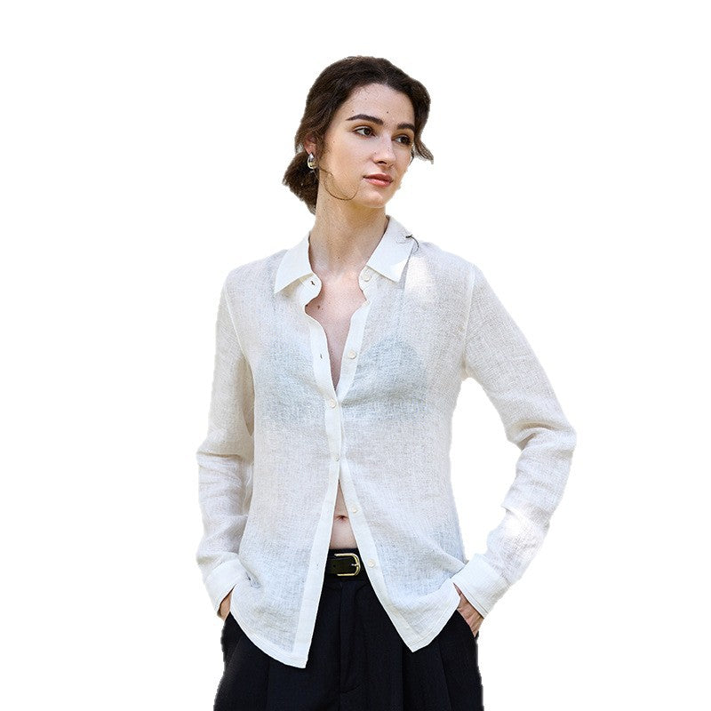 Loose Slightly Transparent Linen Shirt