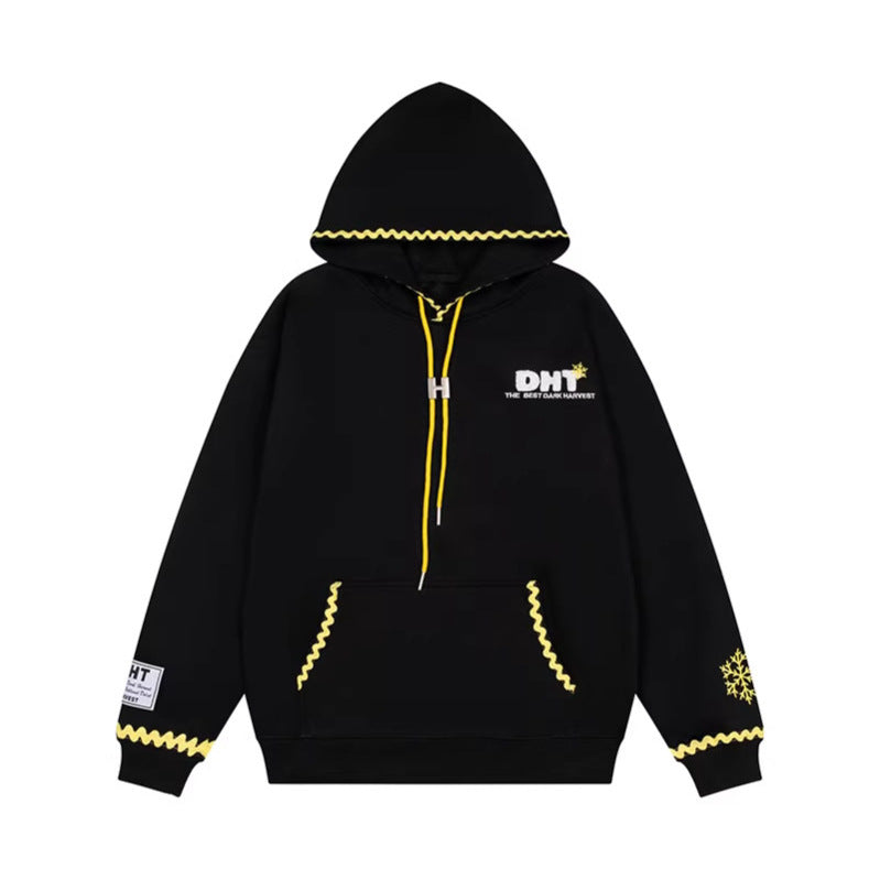 Hoodie Casual Loose Fleece Sweatshirt with Hood Couple Streetwear Top