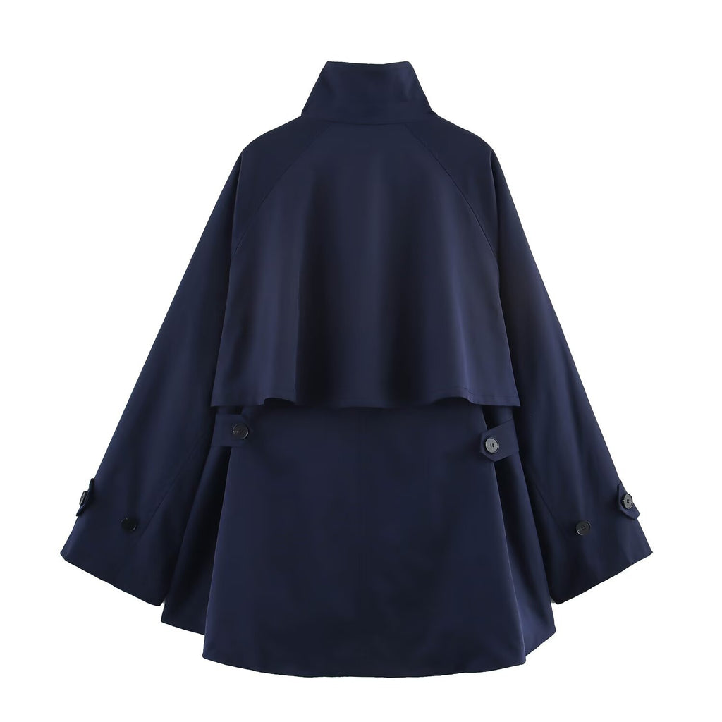Streetwear Fashion Strap Cloak style Coat for Women