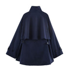 Poncho Cloak Strap Detail Coat