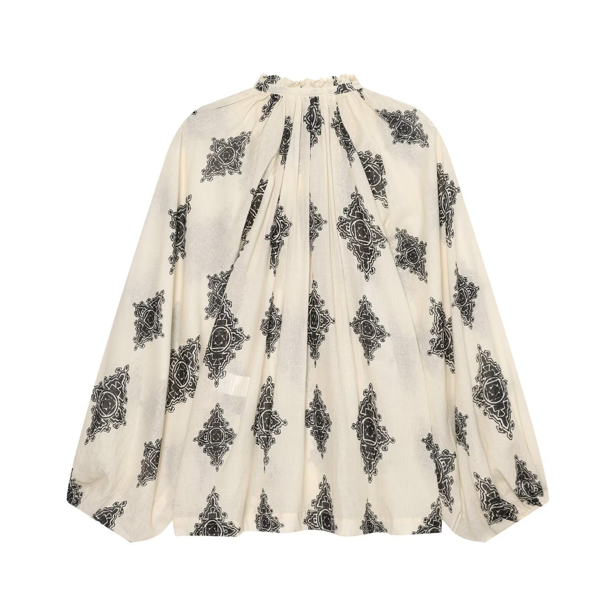 Lace-Up Corridor Shaped Lantern Sleeve Shirt