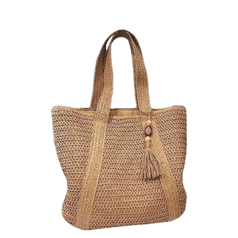 Medium Straw Woven Shoulder Bag