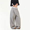 Vintage Striped High-Waisted Casual Trousers