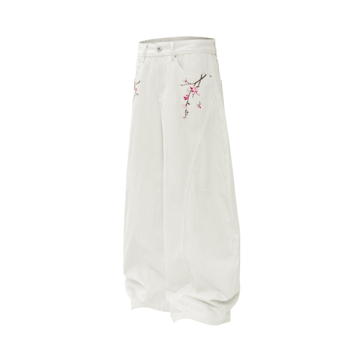 Vintage Streetwear Deconstructed Embroidered Design Men's Loose Cutoff Cargo Pants