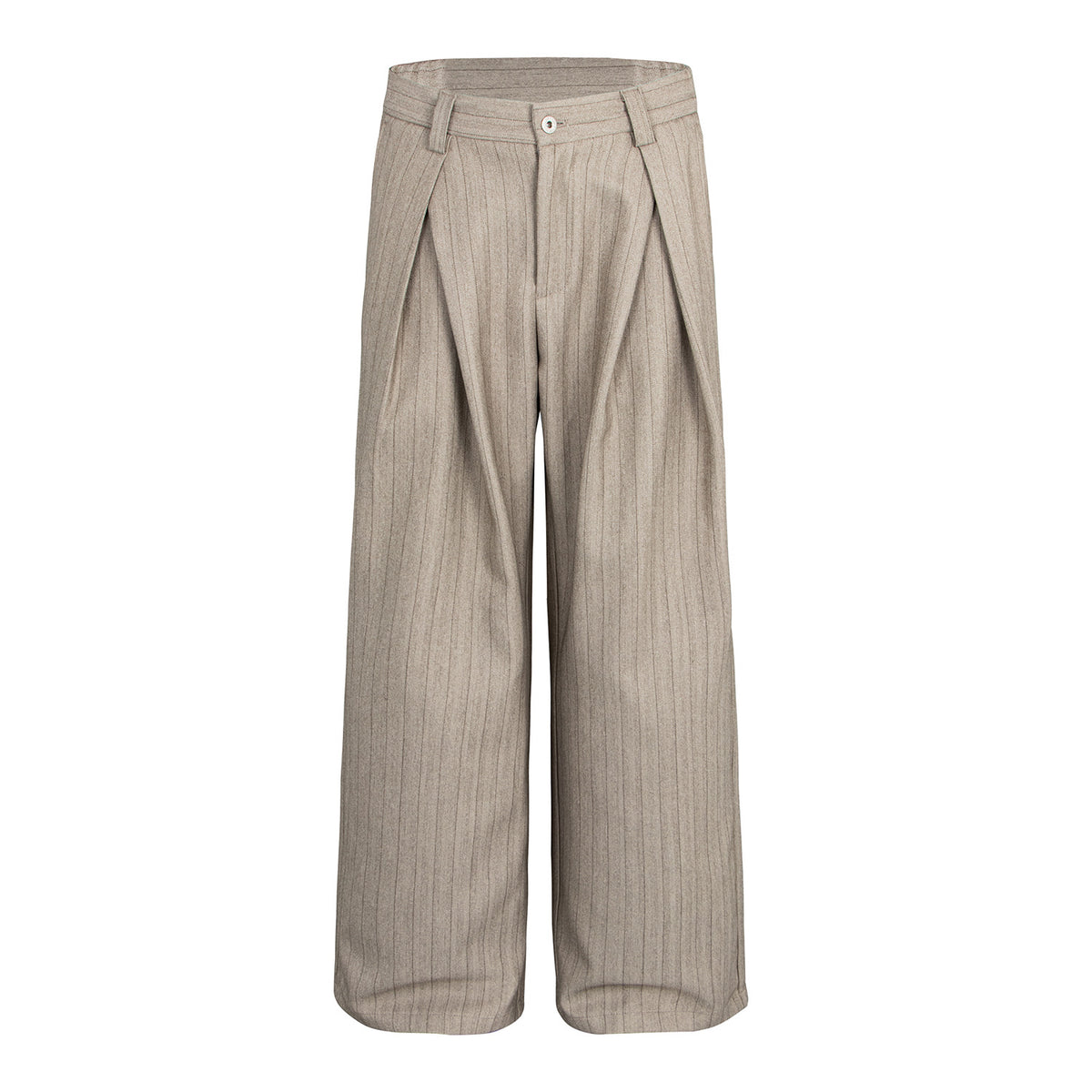 Relaxed Straight-Leg Pleated Trousers