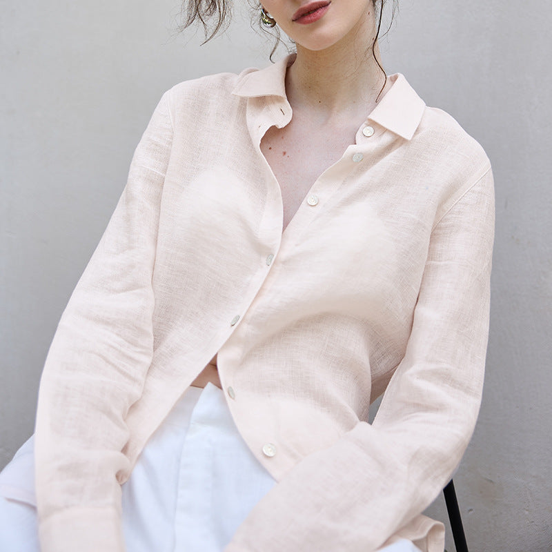 Loose Slightly Transparent Linen Shirt