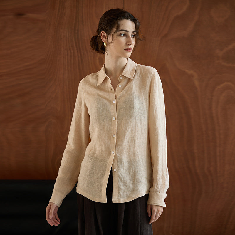 Loose Slightly Transparent Linen Shirt