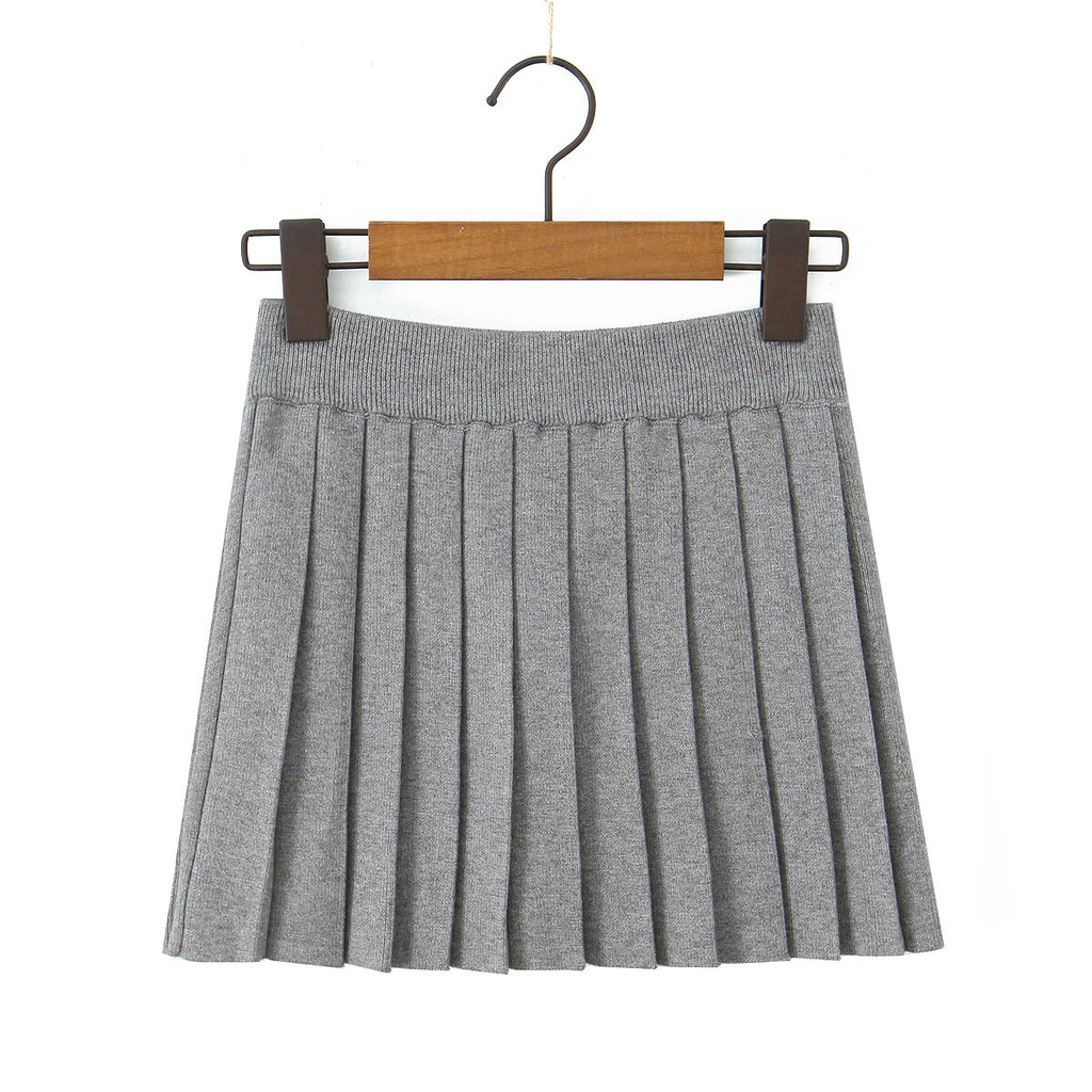 Pleated Skirt Knitted Skirt
