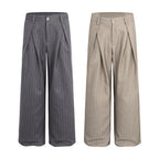 Relaxed Straight-Leg Pleated Trousers