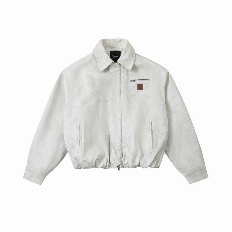 White Padded Stand-Collar Winter Coat