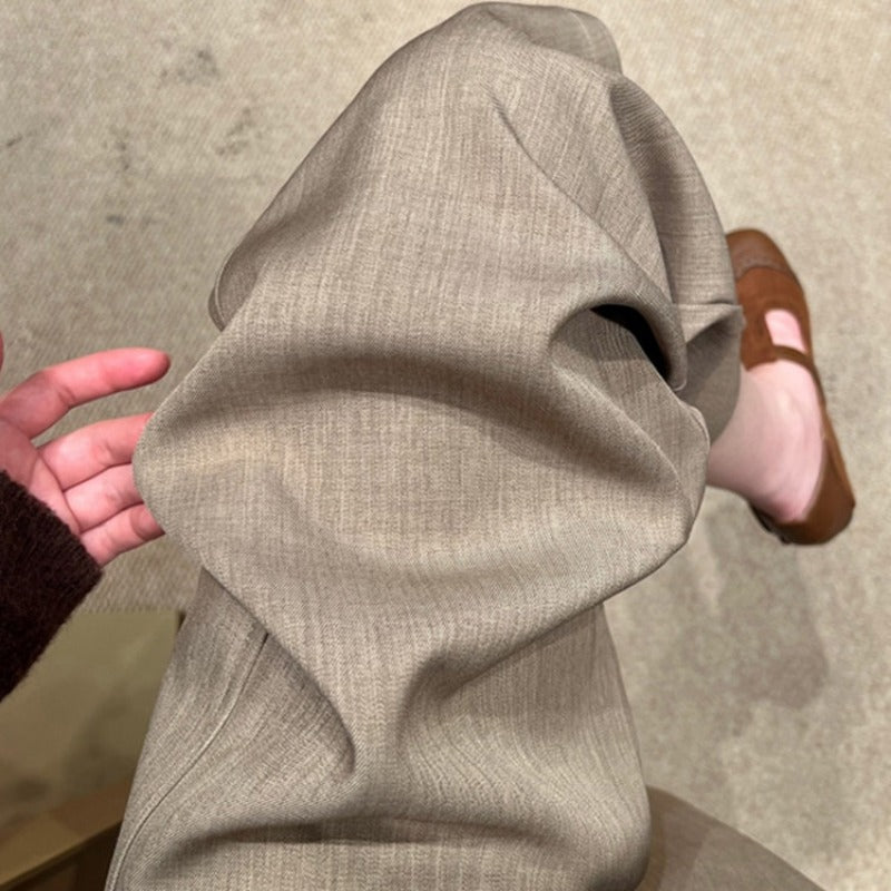 Dark Khaki Linen Tailored Trousers