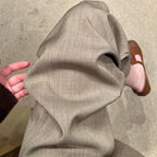 Dark Khaki Linen Tailored Trousers