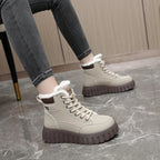 Winter Lace-Up Boots With Velvet Warm Lining