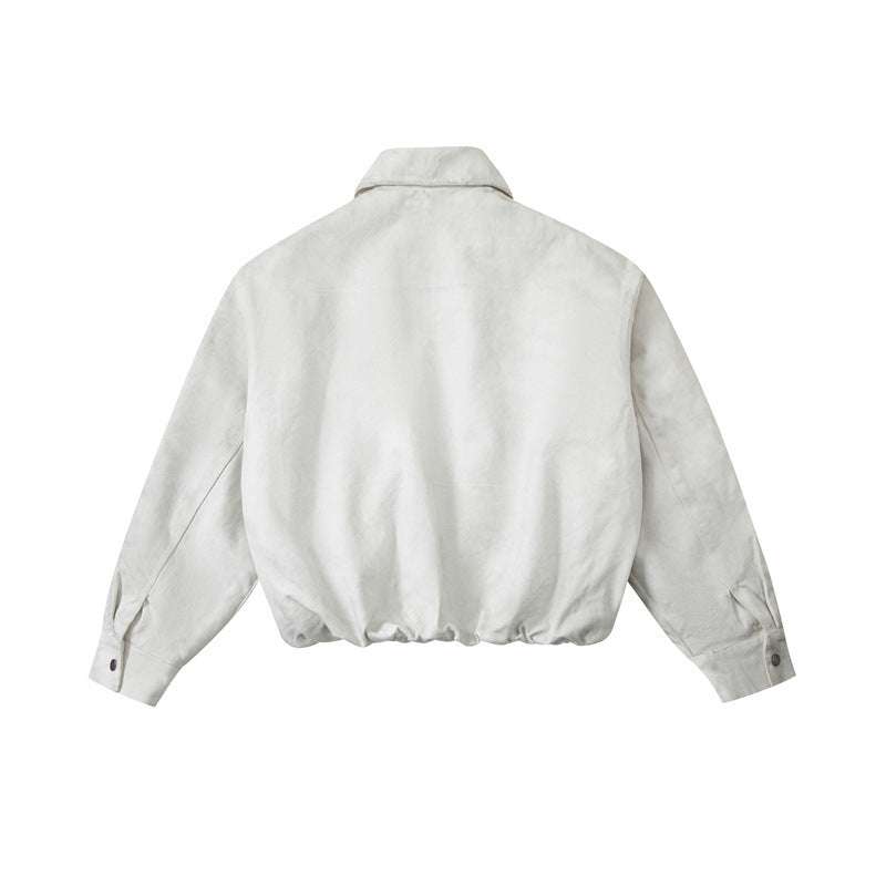 White Padded Stand-Collar Winter Coat