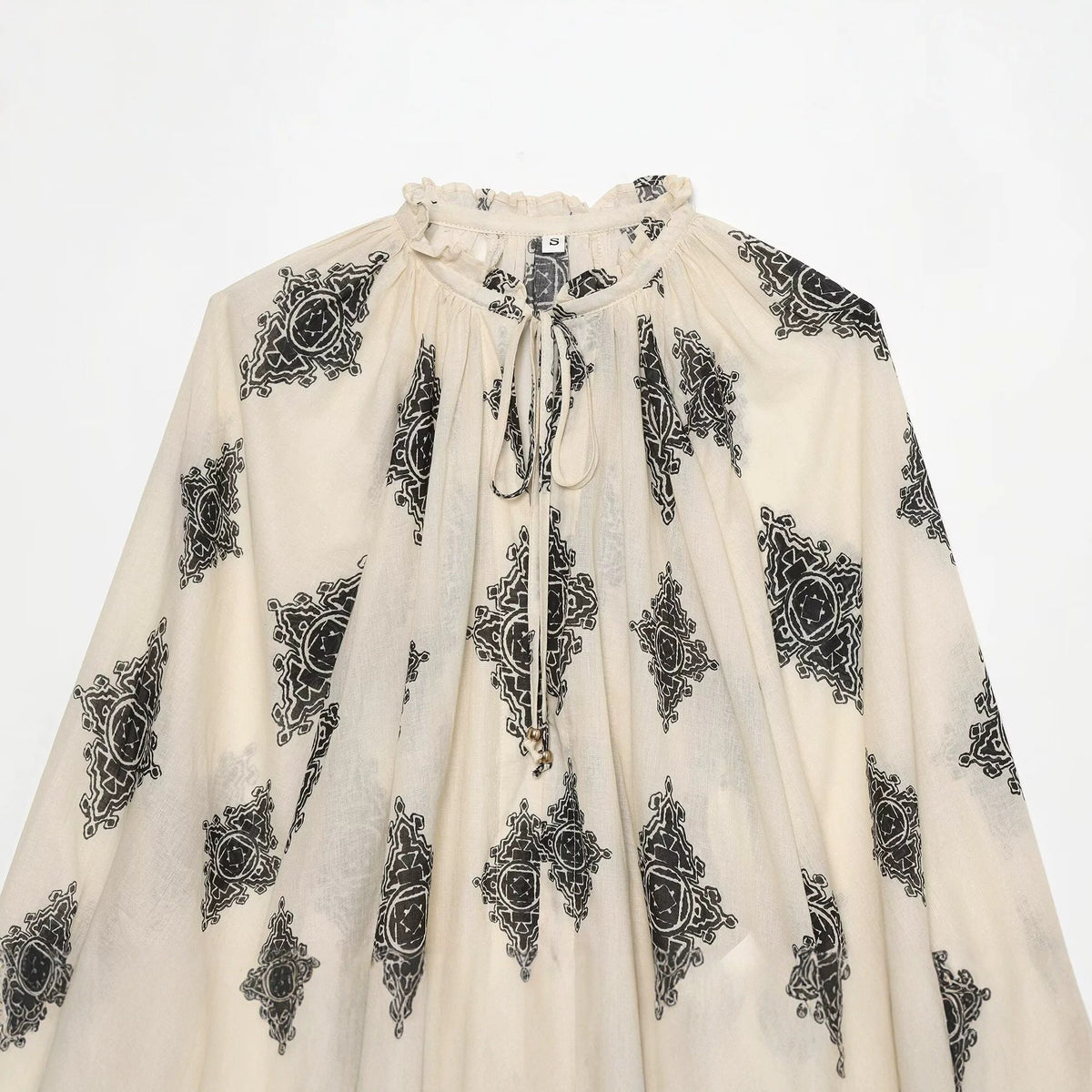 Lace-Up Corridor Shaped Lantern Sleeve Shirt
