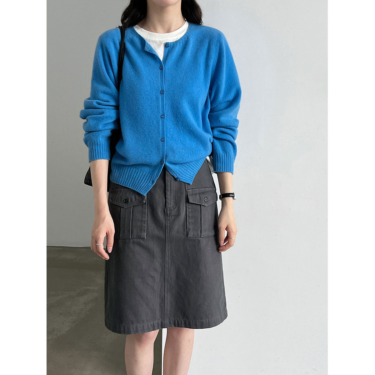 Soft Round-Neck Knit Cardigan