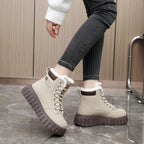 Winter Lace-Up Boots With Velvet Warm Lining