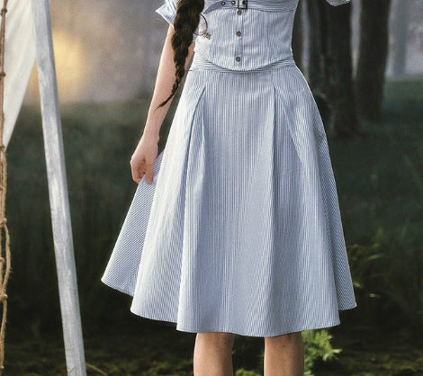Light Blue Nautical Stripe Shirt, Skirt or Dress