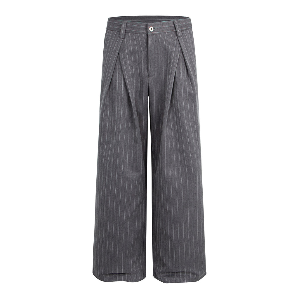 Relaxed Straight-Leg Pleated Trousers
