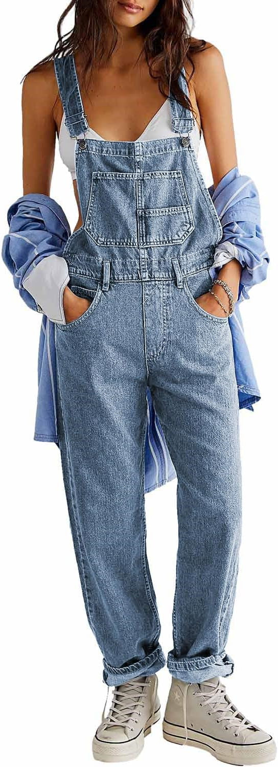 Women’s Washed Denim Dungarees