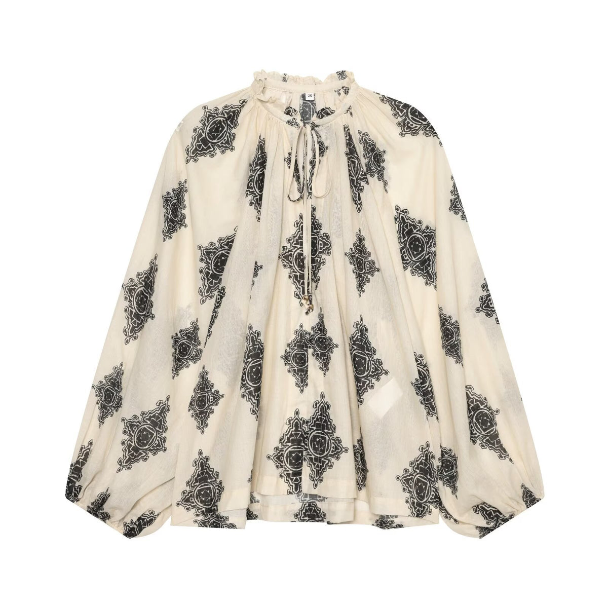Lace-Up Corridor Shaped Lantern Sleeve Shirt