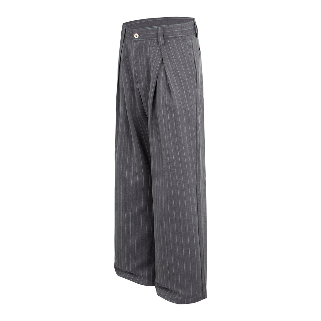 Relaxed Straight-Leg Pleated Trousers