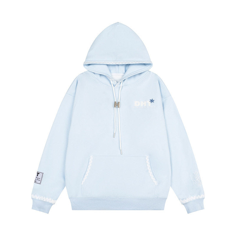 Hoodie Casual Loose Fleece Sweatshirt with Hood Couple Streetwear Top