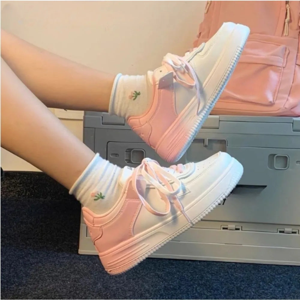 Colourful Lace-Up Tennis Trainers
