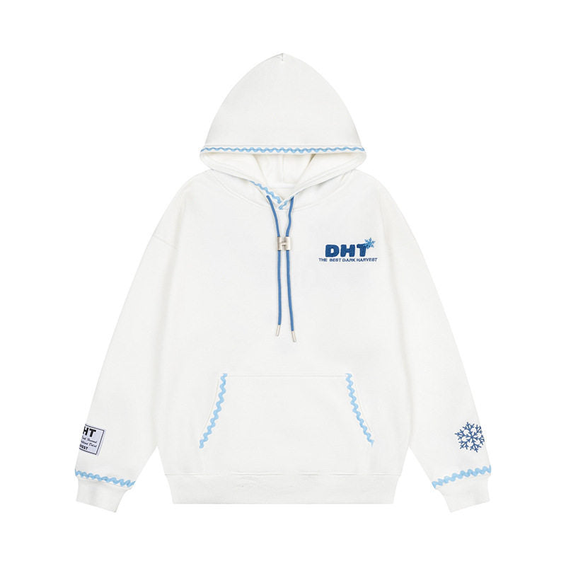 Hoodie Casual Loose Fleece Sweatshirt with Hood Couple Streetwear Top