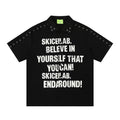 Letter Print Short Sleeve Shirt Unisex Streetwear Loose Fit Versatile