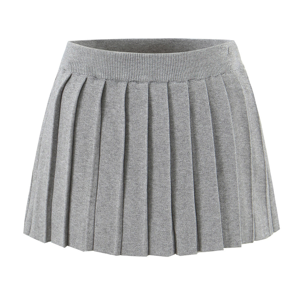 Pleated Skirt Knitted Skirt